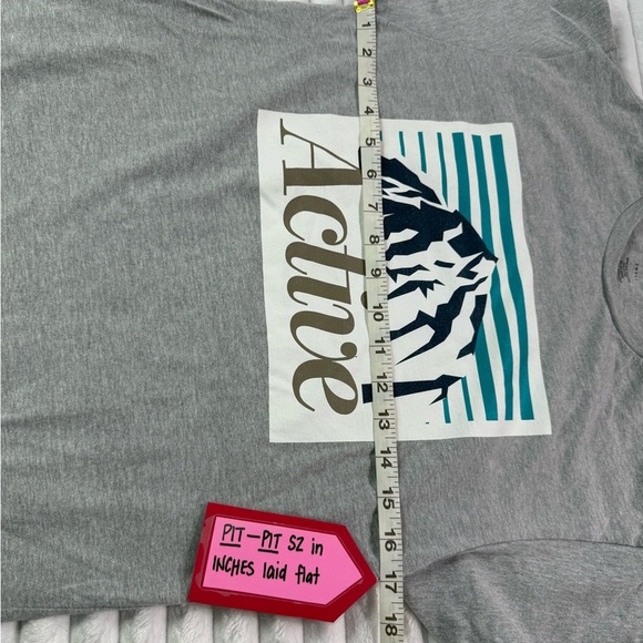 Active USA Gray Short Sleeve Tee with Mountain Design - Picture 5 of 11